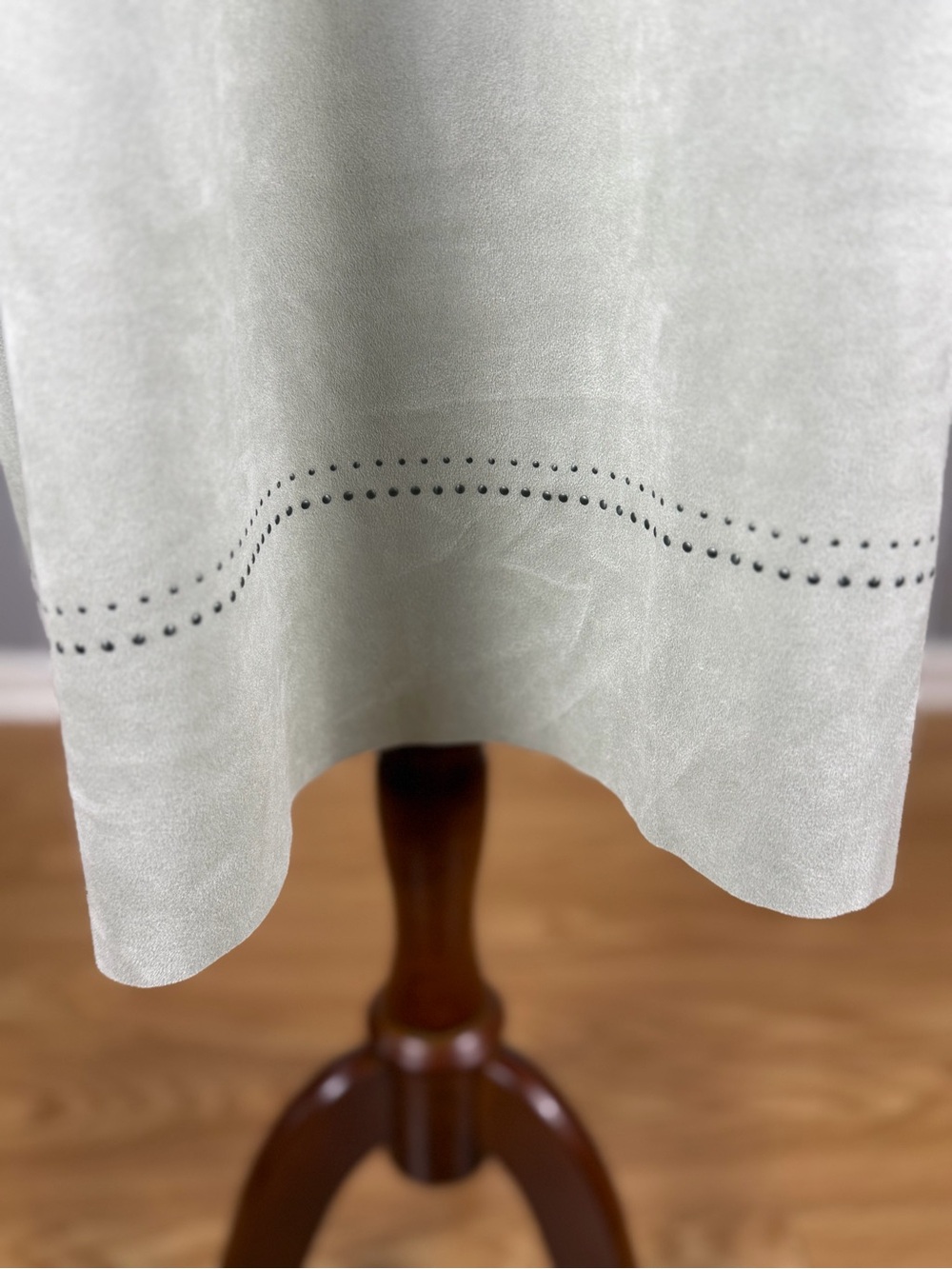 Soft Surroundings Sage Green Ambrosia Dress Faux Suede Embellishments. - Picture 6 of 7